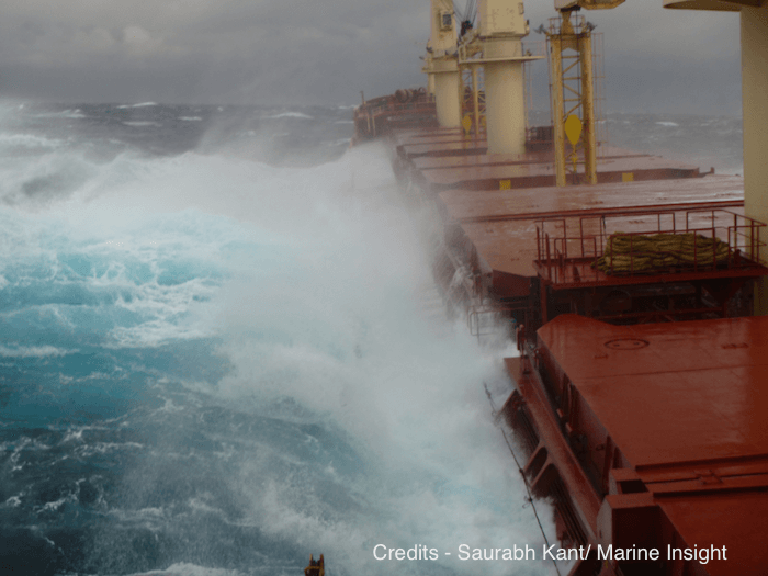 ship in storm