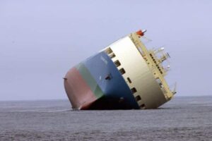 Capsized Ro Ro vessel Ro-Ro Ship