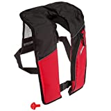 Seachoice Inflatable Personal Flotation Device (PFD), Low-Profile Life Vest, USCG Approved Type V, Adult Size, Red/Black