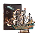 3D Pirate Ship Puzzle Jigsaw Puzzles Nautical Series The San Felipe Vessel Replica Toy Assembly Boat Model Decoration Craft Gift Sailboat Model Kit Puzzle 248 Pieces