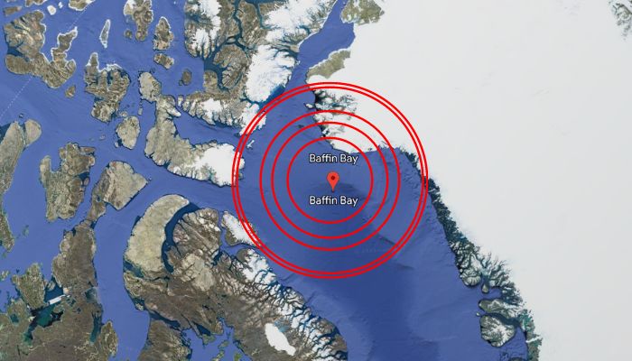 Baffin bay Epicenter of earthquake