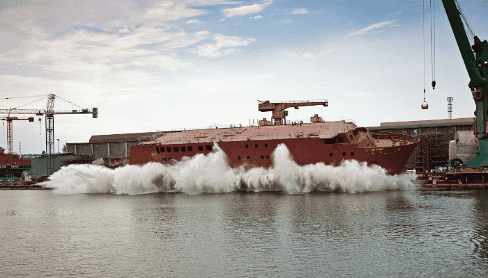 Ceremonial ship launching and naming