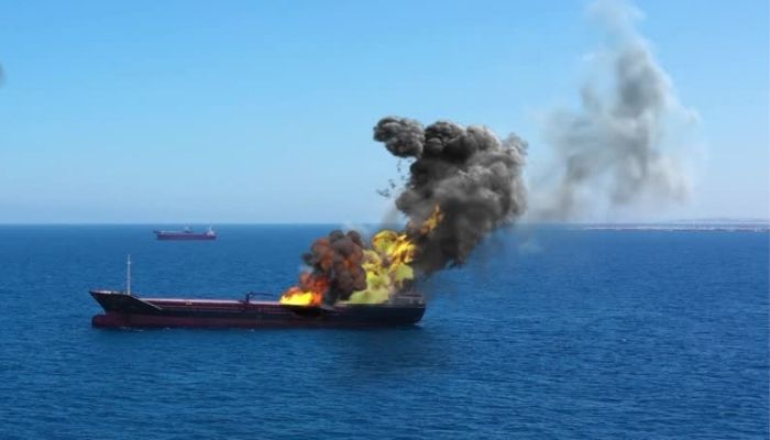 Fire On An Oil Tanker