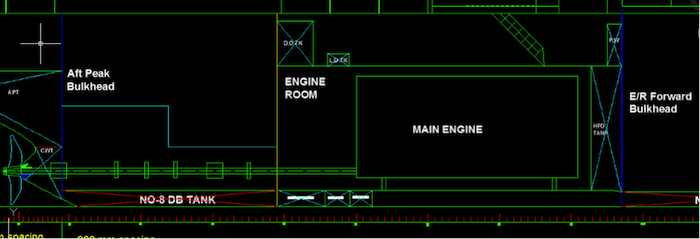 Aft peak bulkhead position