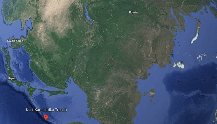 Kuril- Kamchatka Trench Map