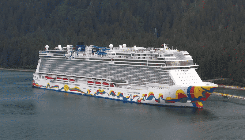 Norwegian Encore at anchorage