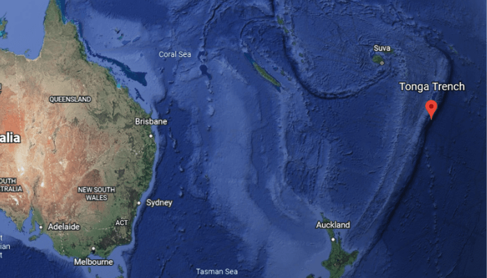 Tonga Trench Map