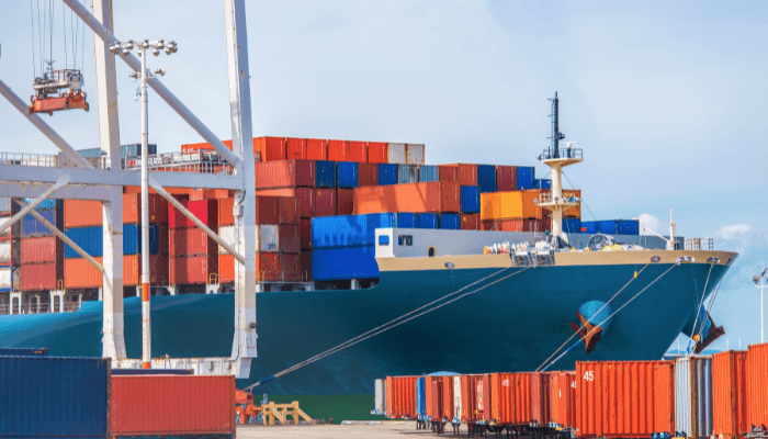cargo ship at port