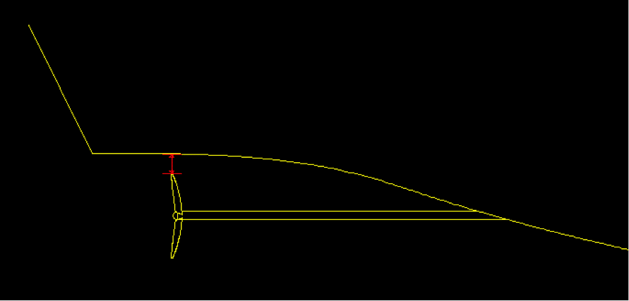 Clearance area for the propeller