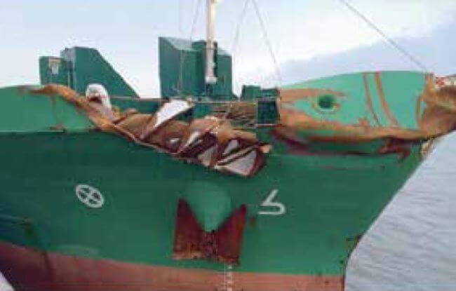 collision during anchorage