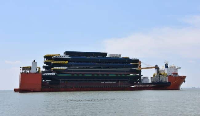 Concordia Damen ships 18 hulls from Shanghai to Rotterdam