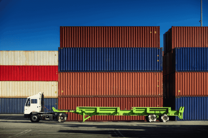 destuffed shipping containers 