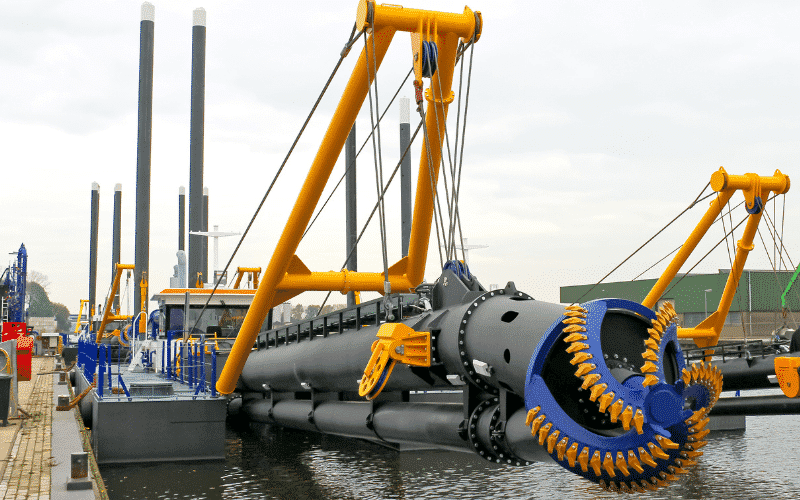 dredging vessel at work