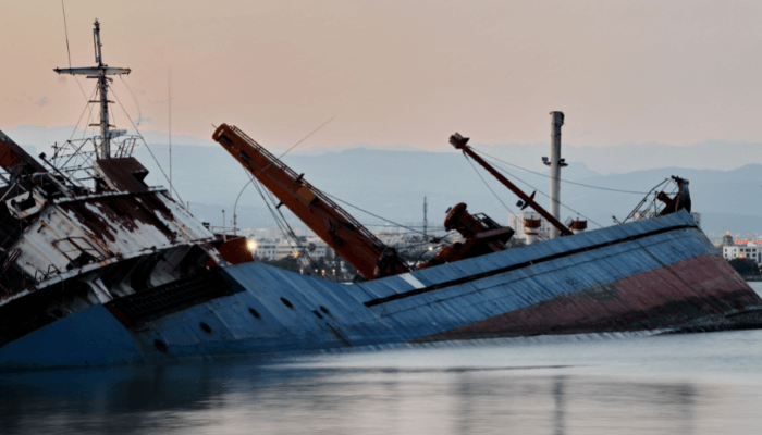 sinking vessel