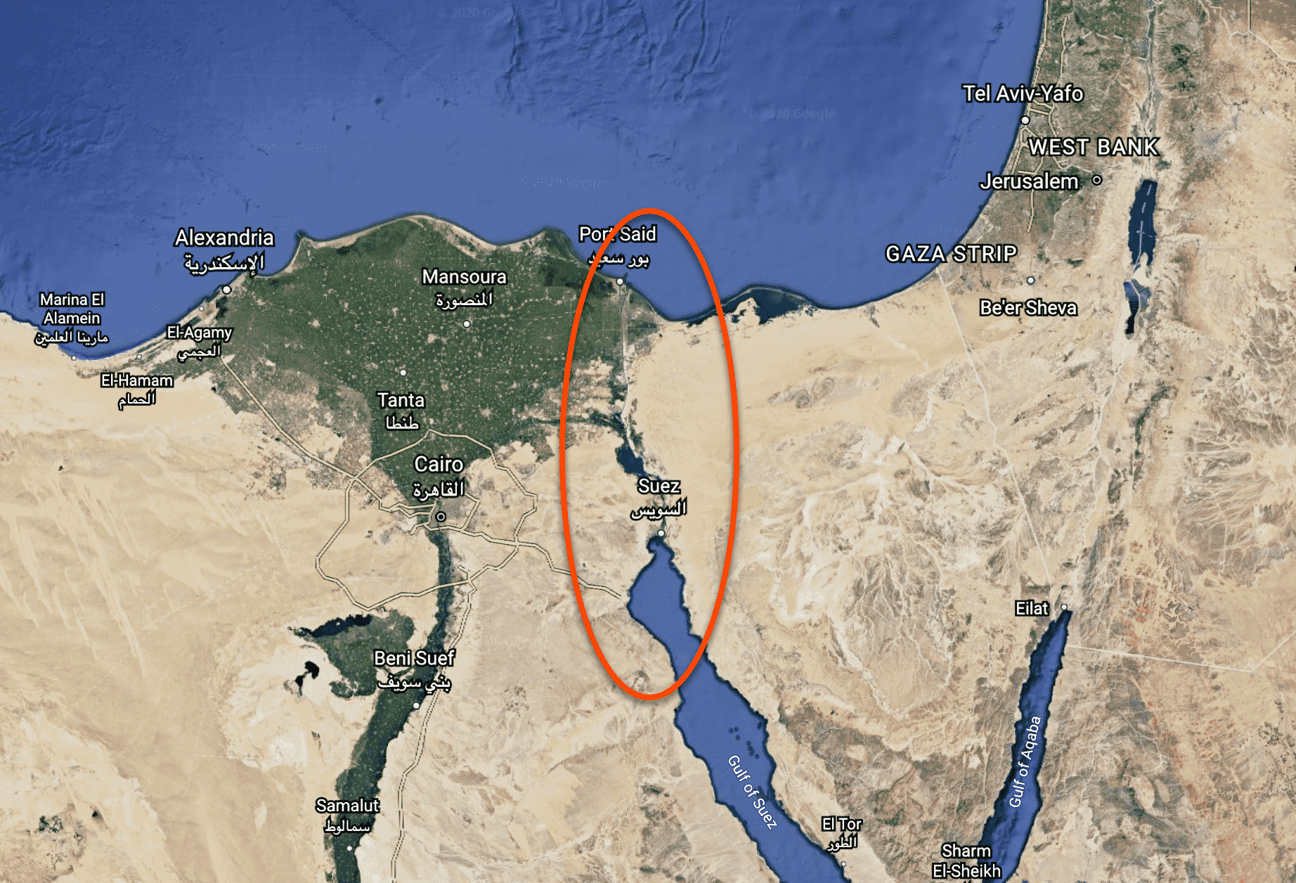 suez canal map 